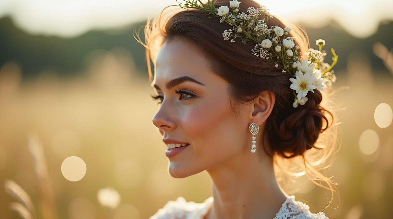 coiffure de mariage sur le côté