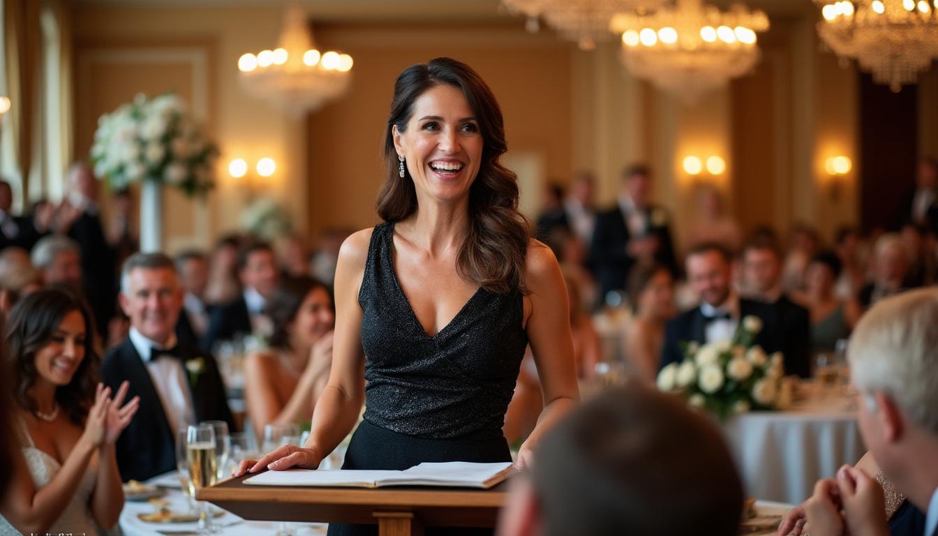 découvrez nos conseils et astuces pour rédiger un discours humoristique de la mère du marié, plein de rires et d'émotion, qui marquera les esprits lors du mariage et fera sourire tous les invités !