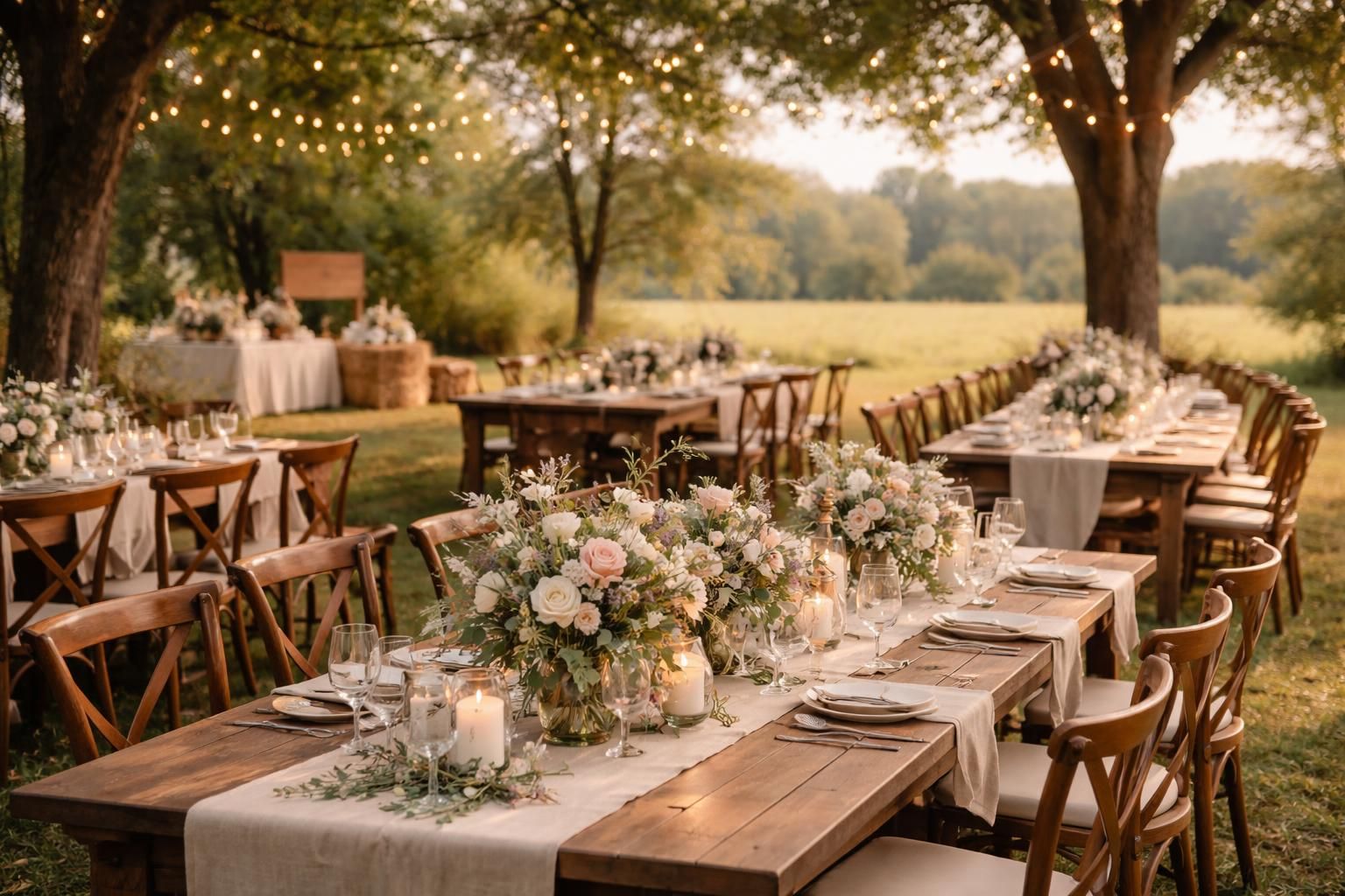 explorez une sélection unique d'images inspirantes de décoration de mariage champêtre pour rendre votre journée exceptionnelle et pleine de charme.