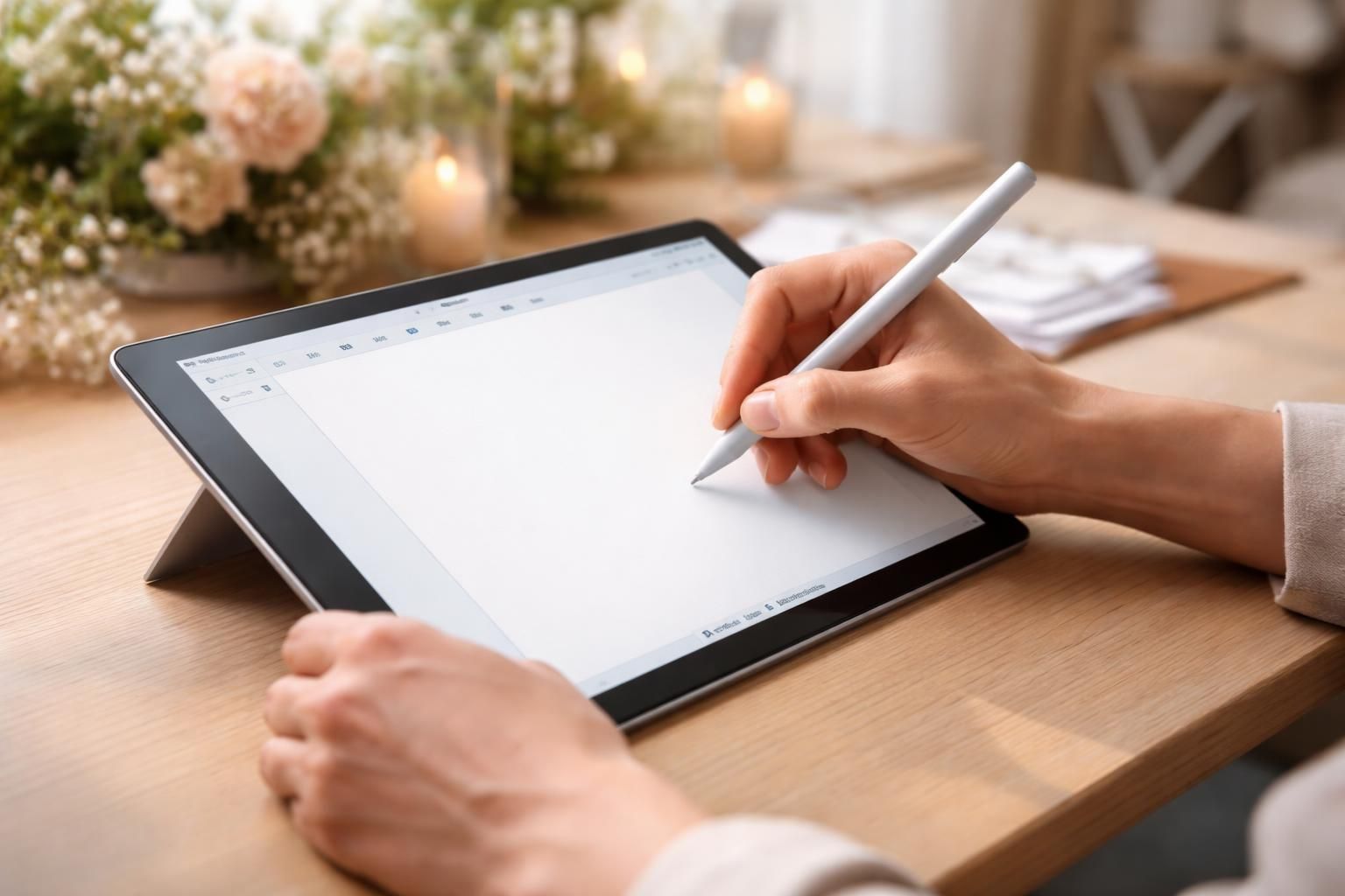 découvrez comment écrire vos vœux facilement au stylet sur une tablette tactile microsoft avant votre cérémonie pour un moment personnalisé et mémorable.