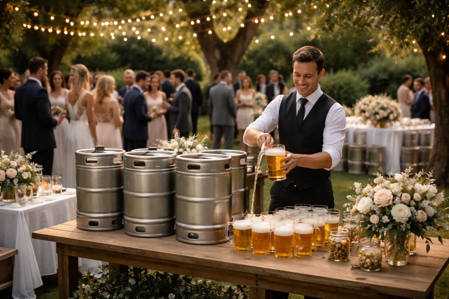 découvrez le nombre idéal de fûts de bière à prévoir pour votre mariage en fonction du nombre d'invités, afin de garantir une fête réussie et bien approvisionnée.